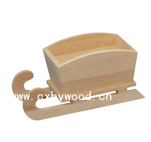 Decorative Mini Wooden Craft Cheap Wood Christmas Toy Sleigh