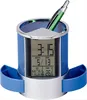 Mesh office desk organizer with clock/pen stationery Organizer Clock