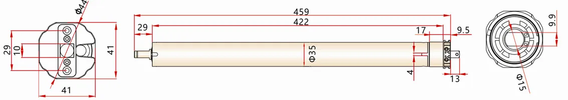 KECO super quiet standard tubular motor KT35-6/17-S by switch control for electric roller blind and electric roman blind