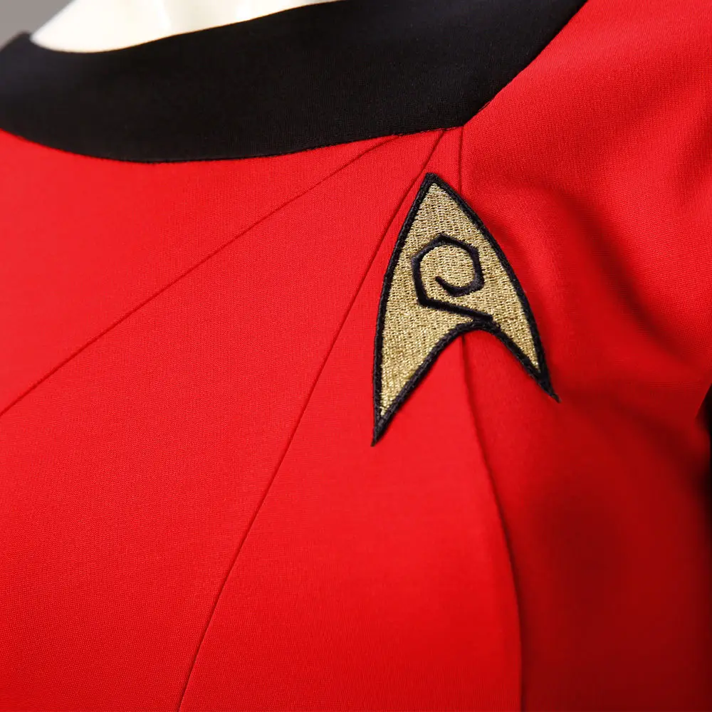 Classic Star Trek Female Duty TOS Red Uniform Dress Halloween Costume Adult New4