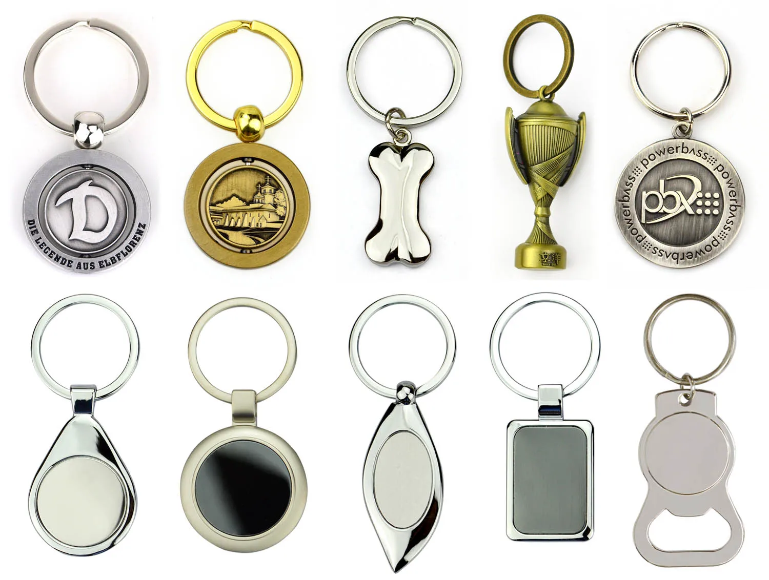 Custom Wholesale Metal Bar Blank Rose Plated Letter Cross Keychain Plate Keyring Ring Gold Key Chain