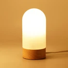 6118 handblown glass table lamp LED wooden bedroom night light