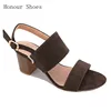 High quality open toe flannel fashion women's office ladies high heel sandals