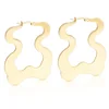 Bear Shaped Wholesale Cheap Stainless Steel Matte Finish Big Gold Hoop Earrings