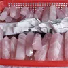 Wholesale Natural Pink Rose Quartz Healing Crystal Double Terminated Points
