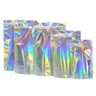 Custom printed holographic packaging bag with ziplock