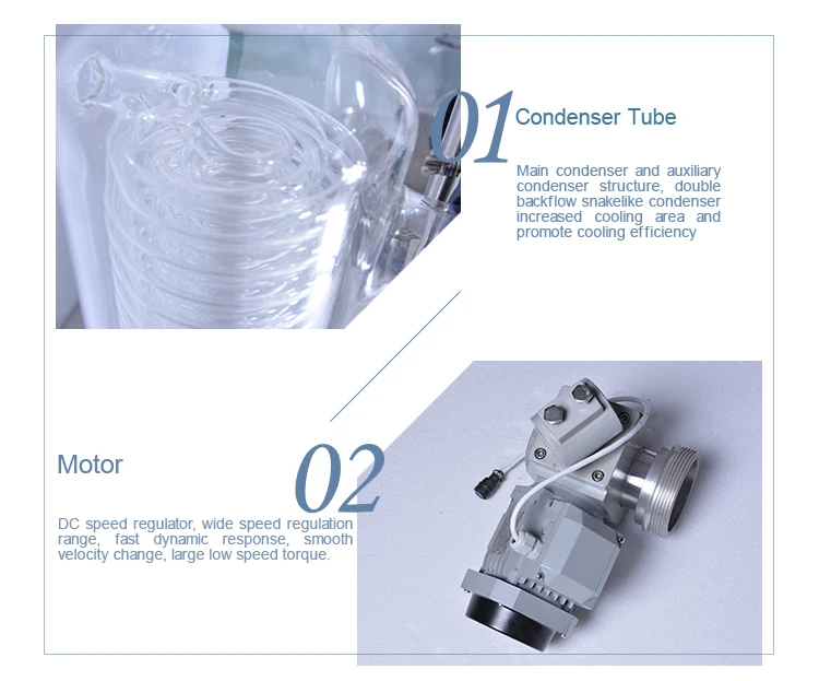 Industrial Rotovap Machine Vacuum Crystallizer Ethanol 50L Rotary Evaporator