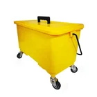 ESD 22L Yellow Heavy Duty Plastic Water Bucket With Wheels and Logo For Hospital Cleaning
