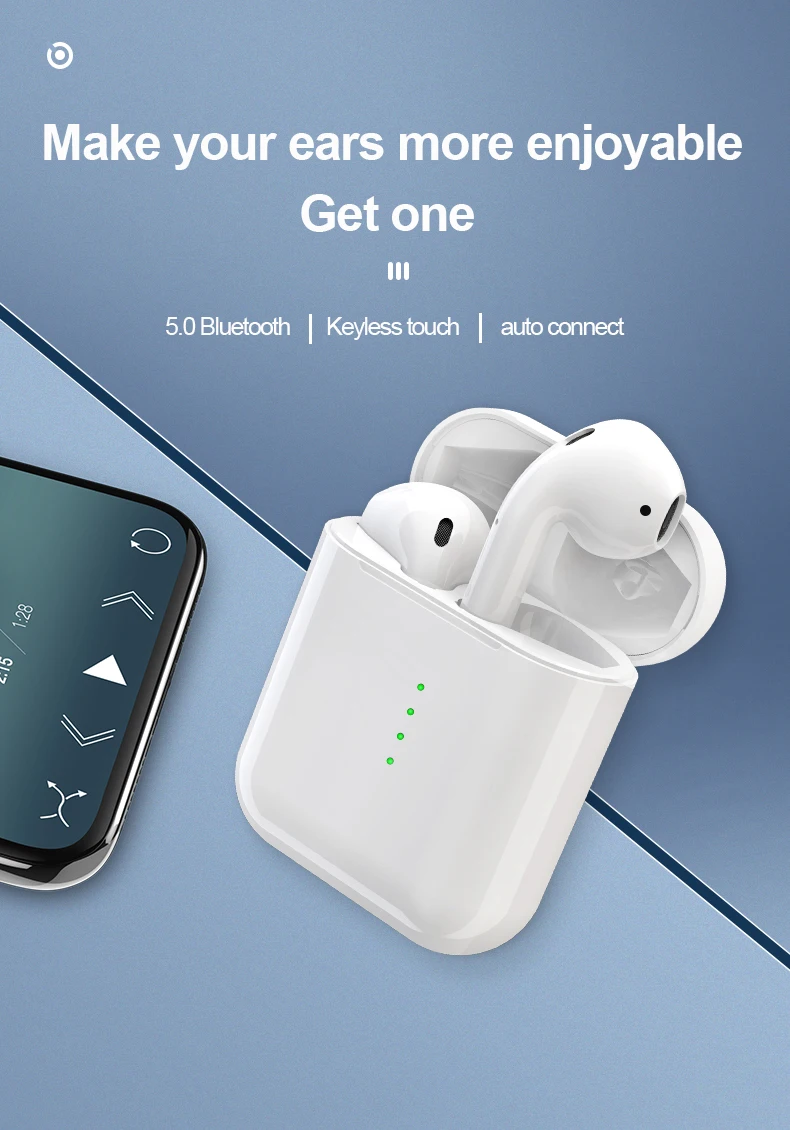 Air-pods tws New i10 tws wireless Bluetooth Earphones Double Ear Stereo Portable Head-phones - ANKUX.COM