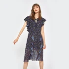 fashion latest printed floral girls ruffle sleeve designer summer women casual dresses