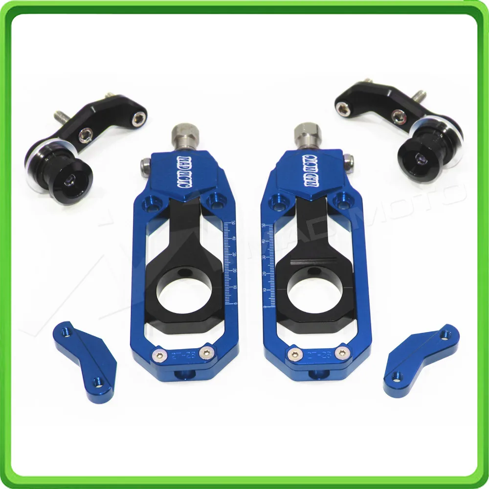 Motorcycle Chain Tensioner Adjuster with bobbins kit for Yamaha FZ1 2006 2007 2008 2009 2010 2011 2012 2013 2014 2015 Blue&Black (11)