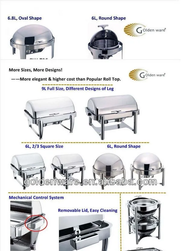 GW-M31B 6L China Gold Supplier High-Ranking deluxe chafing dish