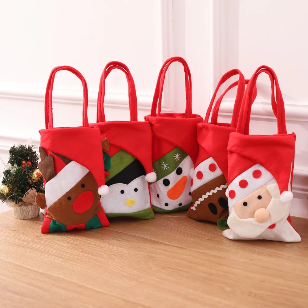 santa claus christmas tote bag for promotion material  linen