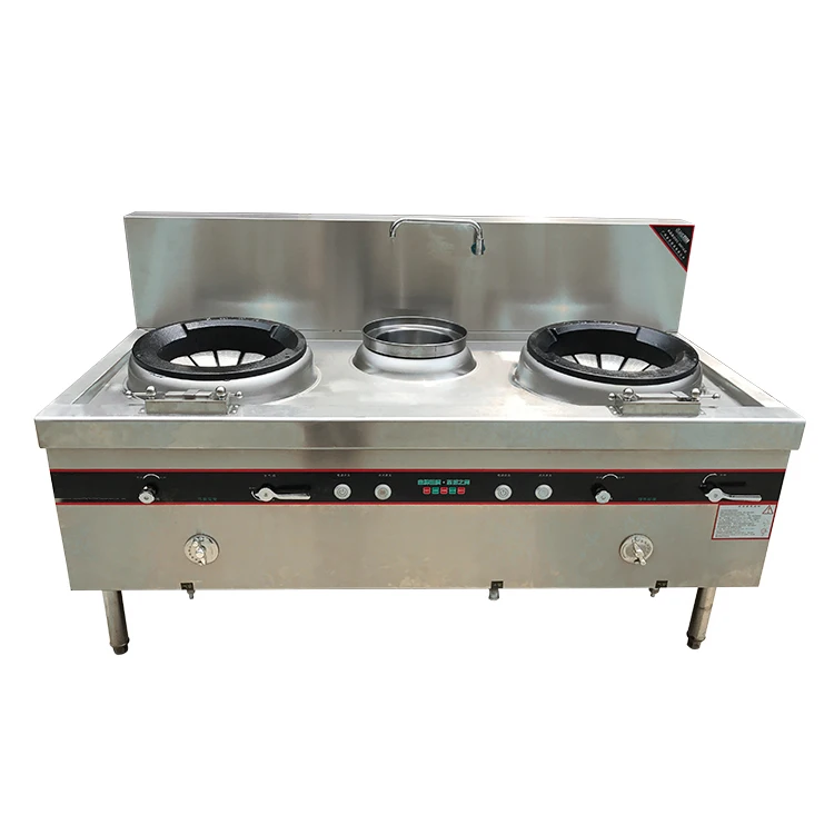 2 Heads Stove Gas Catering Equipment Chinese Restaurant Heavy Duty