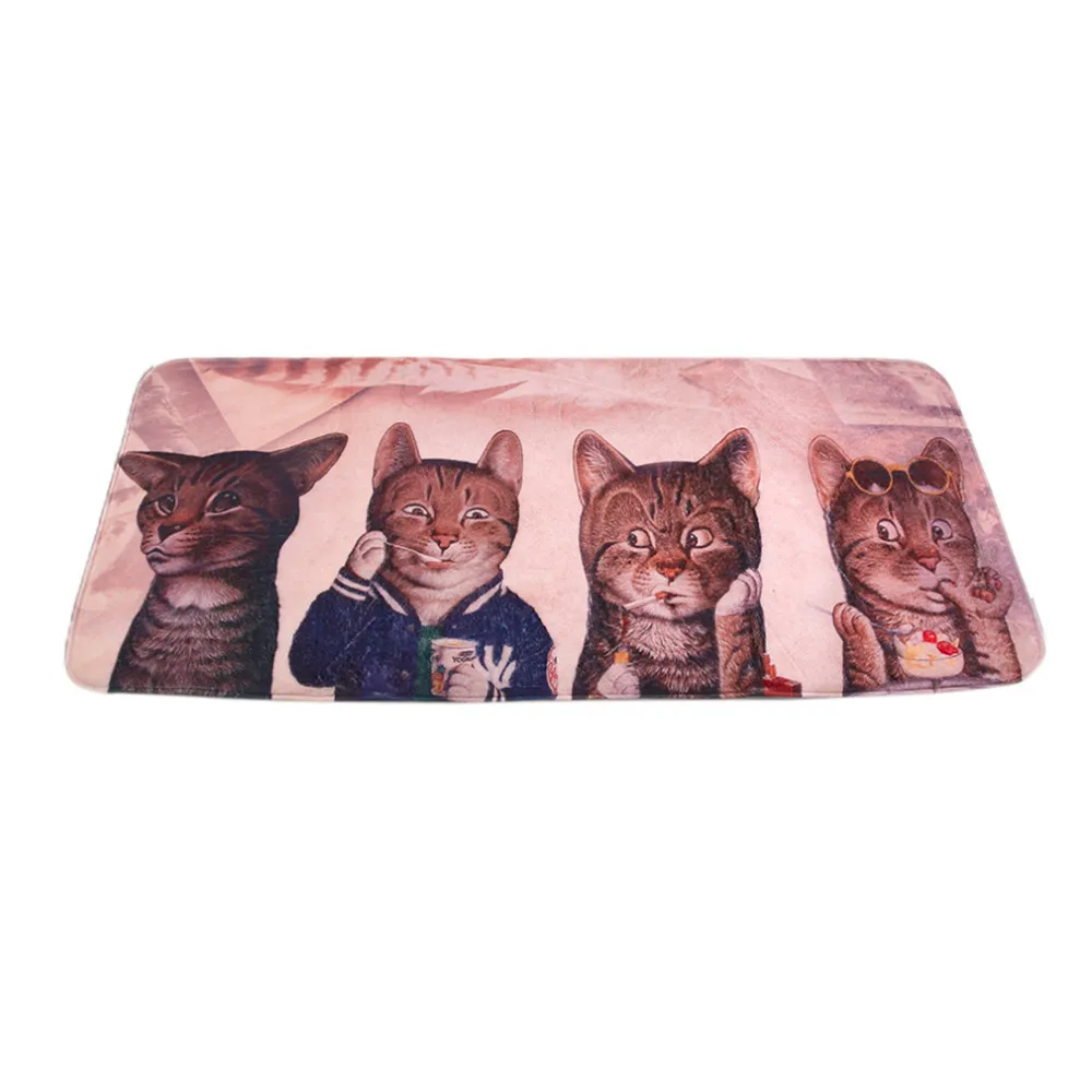 New hot Creative Kawaii Welcome Floor Mats Animal Cat Print Bathroom Kitchen Carpets House Doormats For Living Room Anti Slip