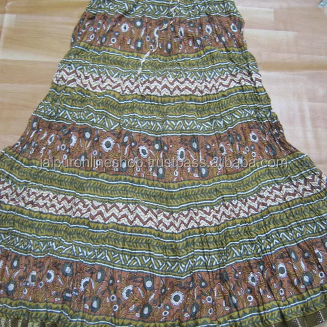 indian ladies vintage designer cotton hand block print long