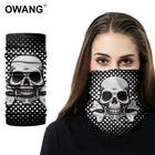 Elastic Paisley Skull Polyester Tube Face Headwear Bandana