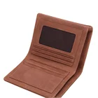 Leather Wallet Blue Vertical Style Nubuck Genuine Leather Men's Wallet