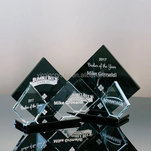 design black crystal round plate award customized corporate gift