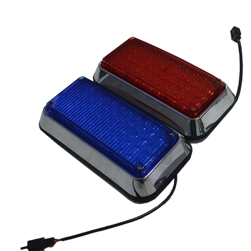 Amber Led Ambulance Strobe Lights/blue Square Warning Light Rear/side