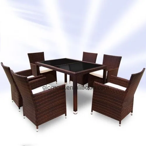 籐屋外用家具ガーデンルームレストランテーブルと椅子のために使用パティオ家具仕入れ・メーカー・工場