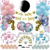 Gender Reveal Party Supplies Kit Decorations Set For Baby Shower Exciting Boy & Girl Balloons With Confetti, Photo Props, Banner