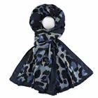 Soft ladies 70% viscose 30% cotton leopard pashmina print shawl