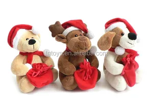 a gift bag xmas plush toys teddy bear dog moose for christmas