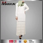 2016 Arab Lace White Tube Abaya Fancy Maxi Dress Islamic Casual Clothing For Wholesale