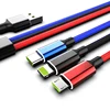 Hot Selling Braided Fabric USB Data Sync 3 in 1 Flat Head Cable