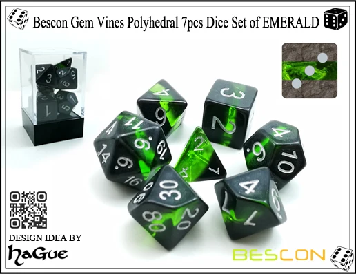 Bescon Gem Vines Polyhedral 7pcs Dice Set of EMERALD-1.jpg