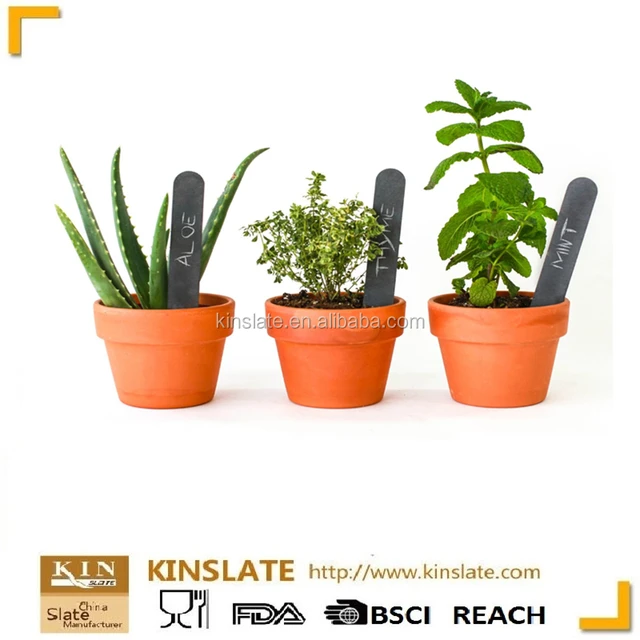 eco friendly black slate plant label for garden wtth finely