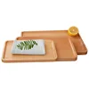 2019 Hot Sale Soild Wood Torched Rectangular Nesting Breakfast Custom Food Serving Tray With Double Handles