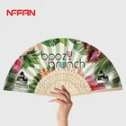 Asian Craft Paper Hand Fan with Custom Design Printed