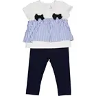 baby clothing sets ,girl style, jersey fabric 97%co3%ea 180g, insert yarn-dyed poplin