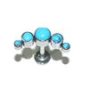 Titanium Internal Threaded Labret Bar with Synthetic Turquoise Cluster Top