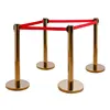 stainless steel railing stand stackable queue barrier post stanchion base retractable belt stand for movie theater