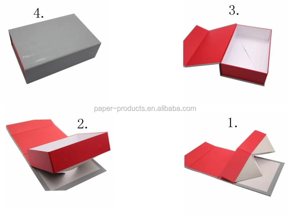 collapsible flat folding paper cardboard gift packaging box with