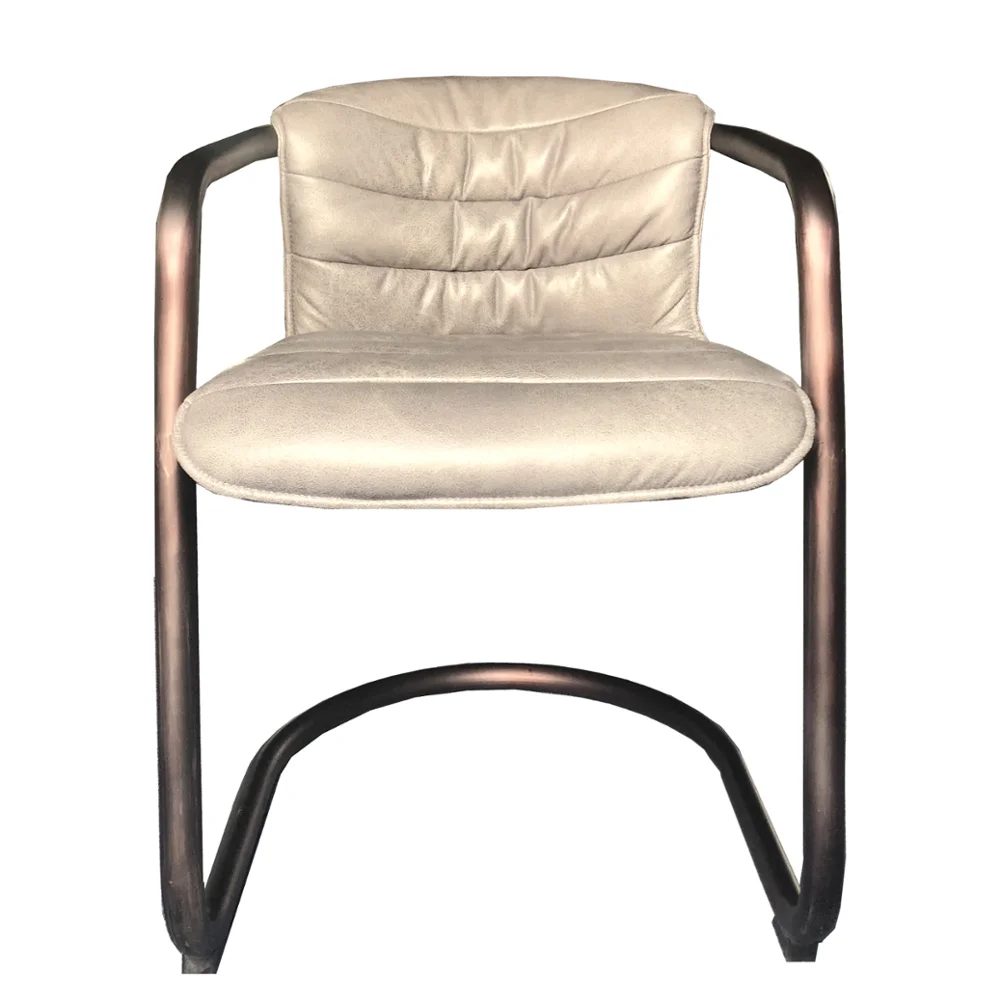 Industrial Distressed Leather Metal Frame Leisure Chair Use In