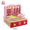 Pink wooden children kitchen play set toddler tabletop kitchen toy for kids 3+
