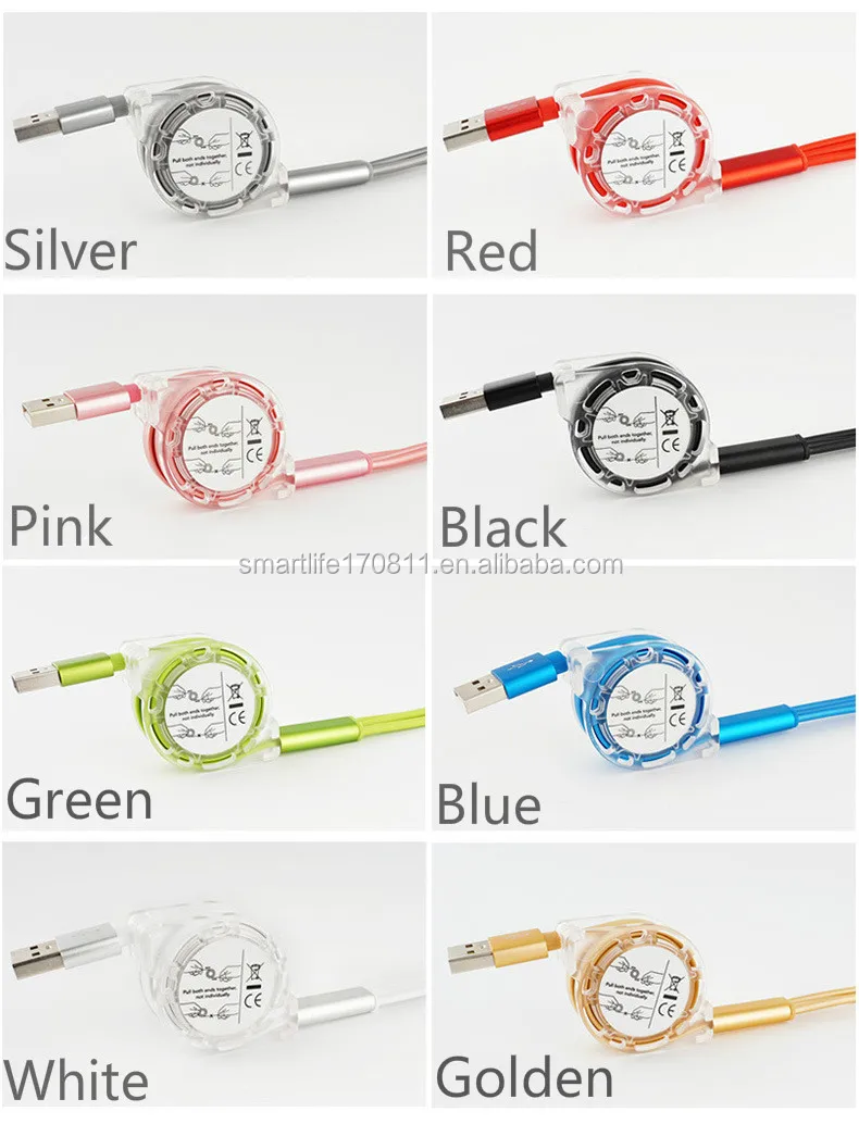Sales promotion round retractable charger cable - ANKUX.COM