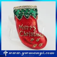 china supplier fashion jewelry santa claus christmas brooch gift