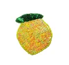 Yellow Lemon Orange Fruit Seed Beaded Sequins Motif Applique Patch