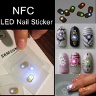 Factory Patent NFC LED Flash Nail Sticker RFID Finger Nail Tag Art Sticker with LED