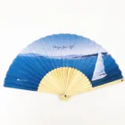 Hand Fan Bamboo White Custom Printed Folding Fan for Party Wedding Gift
