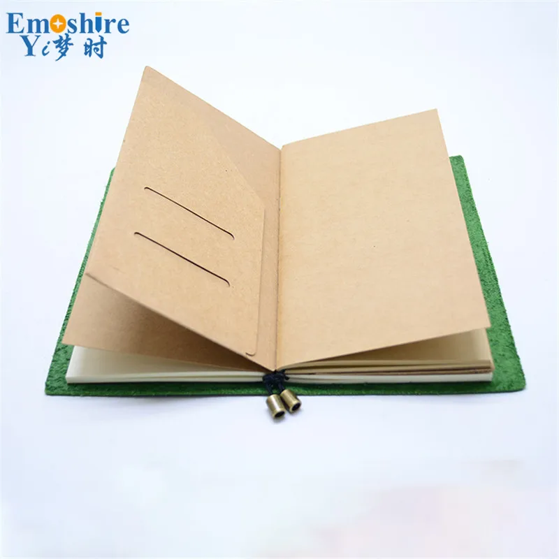 Emoshire Creative retro leather strap notebook travel Notepad loose-leaf diary book can be customized LOGO (3)