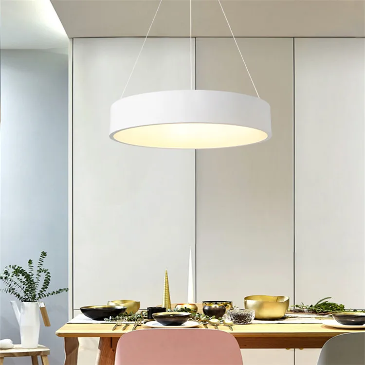 Modern Round White Pink Green Macaron Led Ceiling Lamp Hang Light