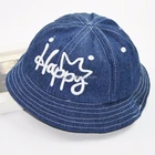 Children Bucket Hat Funny Cute Outdoor Summer Baby Jean 6 Panels Bucket Hat