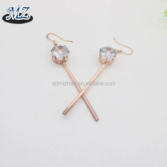 2017 valentine day gifts fashion big white zircon stone earring