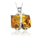 Women Jewelry For Womens Necklace Women Silver Big Yellow Amber Jewelry For Party